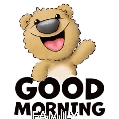Teddy Bear Smiling and Waving Good Morning