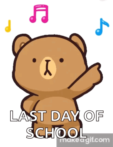 Teddy Bear Waving Last Day of School