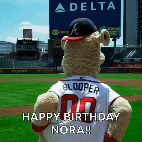 Teddy Bear Wearing Blooper Jersey GIF