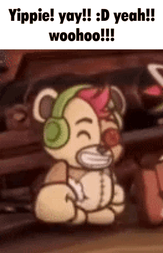 Teddy Bear Wearing Headphones Holding Microphone