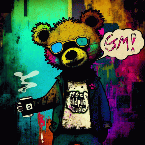 Teddy Bear Wearing Sunglasses And Simpsons Shirt GIF