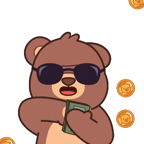 Teddy Bear Wearing Sunglasses Holding Wallet