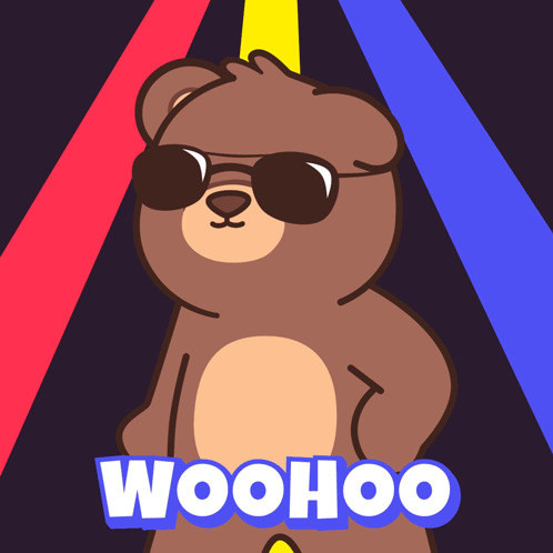 Teddy Bear Wearing Sunglasses Woo Hoo
