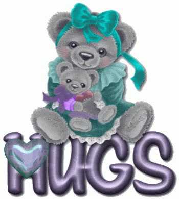 Teddy Bear With Blue Bow Holding Smaller Teddy