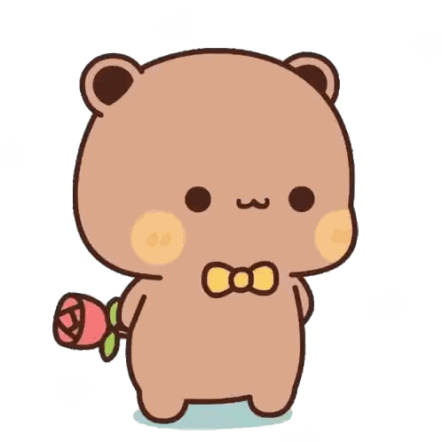 Teddy Bear with Bow Tie Holding Rose