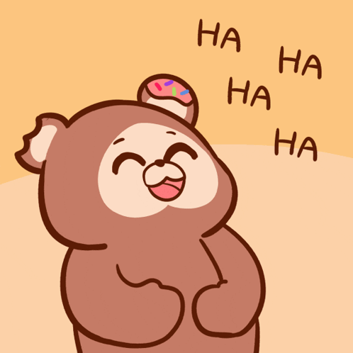 Teddy Bear with Donut and Ha Ha Ha