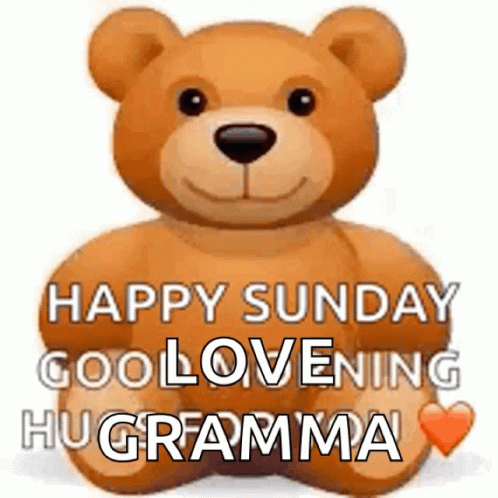 Teddy Bear With Happy Sunday Words