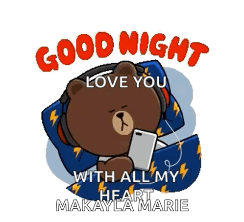 Teddy Bear with Headphones Saying Good Night