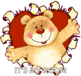 Teddy Bear with Heart Saying It's My Room