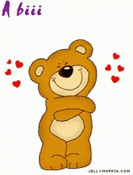 Teddy Bear With Hearts and Big Hug