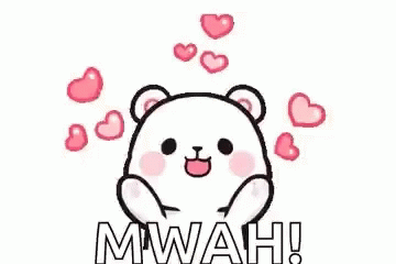 Teddy Bear with Hearts and Mwah