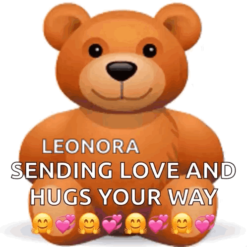 Teddy Bear With Hearts and Sending Love