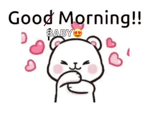 Teddy Bear With Hearts Good Morning Baby
