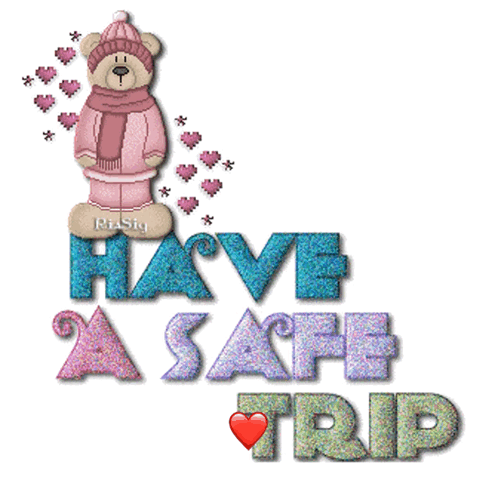 Teddy Bear With Hearts Have Safe Trip