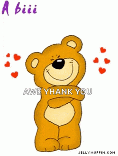 Teddy Bear With Hearts Saying A Big Hug From Me to You