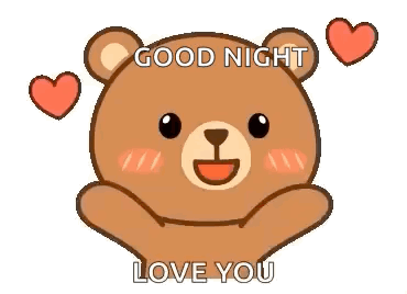 Teddy Bear With Hearts Saying Good Night Love You