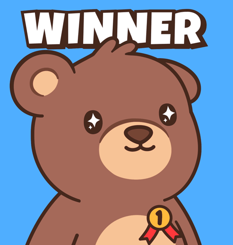 Teddy Bear With Medal Saying Winner