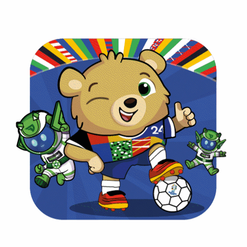 Teddy Bear With Number 24 Kicks Soccer Ball