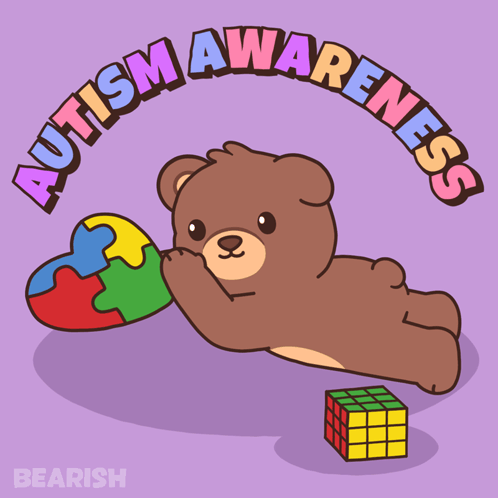 Teddy Bear With Puzzle Pieces Autism Awareness