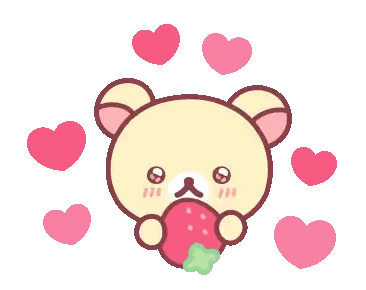 Teddy Bear with Strawberry and Pink Hearts