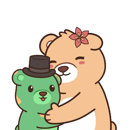 Teddy Bear With Top Hat Hugging Another Teddy