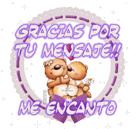 Teddy Bears and Gracias in Purple Circle