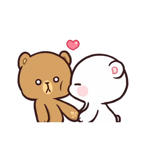 Teddy Bears Holding Hands with Pink Heart