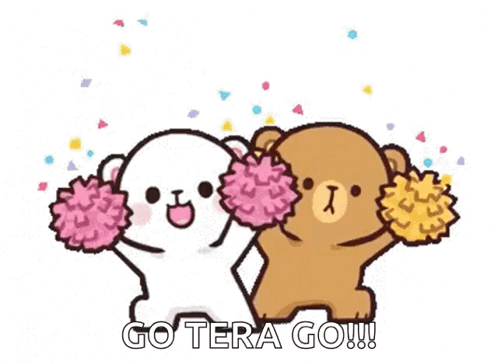Teddy Bears Holding Pom Poms Cheering GIF