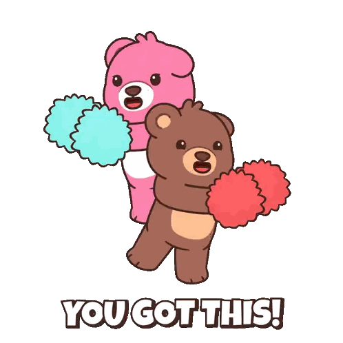 Teddy Bears Holding Pom Poms You Got This