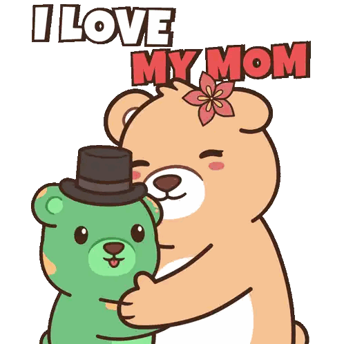Teddy Bears Hugging I Love My Mom