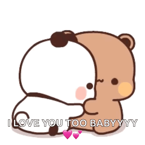 Teddy Bears Hugging I Love You Too Baby GIF