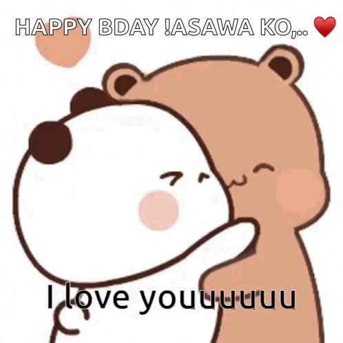 Teddy Bears Hugging Saying Happy Birthday