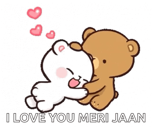Teddy Bears Hugging Saying I Love You Meri Jaan