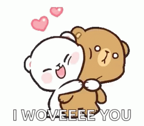 Teddy Bears Hugging Saying I Woveeee You