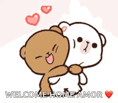Teddy Bears Hugging Welcome Home Amor GIF