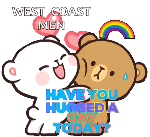 Teddy Bears Hugging West Coast Men
