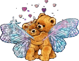 Teddy Bears Hugging with Butterfly Wings