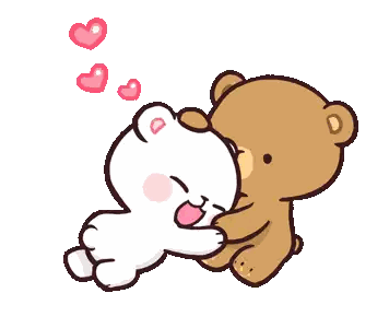 Teddy Bears Hugging With Hearts