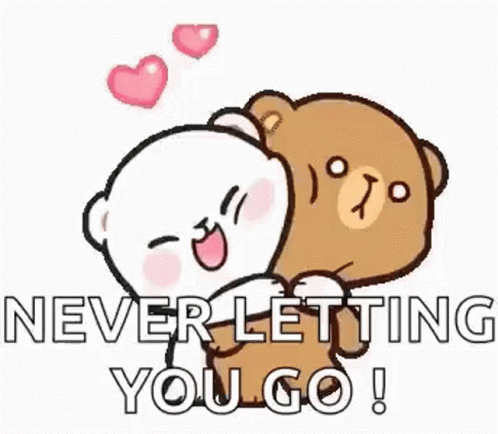 Teddy Bears Hugging With Hearts GIF