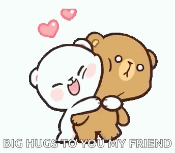 Teddy Bears Hugging With Hearts GIF