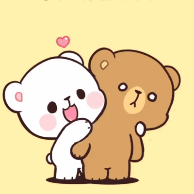 Teddy Bears Hugging with Hearts