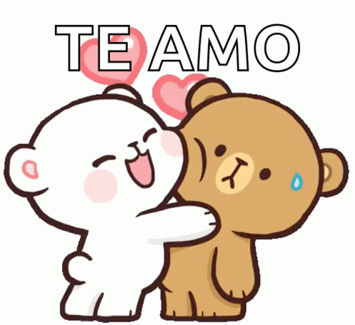 Teddy Bears Hugging With Te Amo GIF