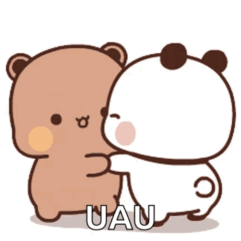 Teddy Bears Hugging With Uau