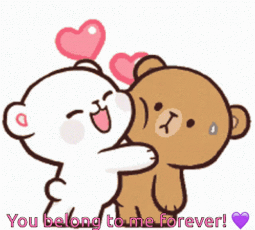 Teddy Bears Hugging You Belong To Me Forever GIF