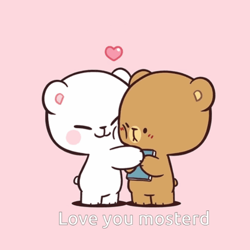 Teddy Bears Kissing Love You Most GIF