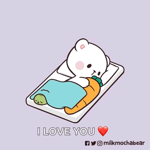 Teddy Bears Laying With I Love You GIF