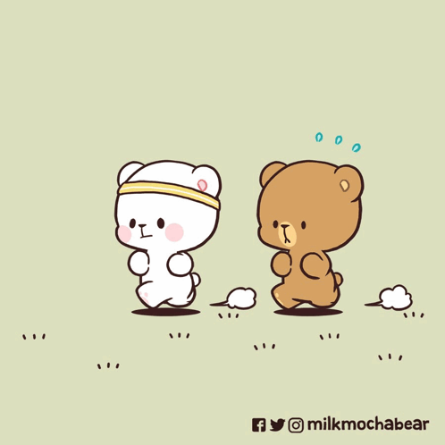 Teddy Bears Running Milkmochabear GIF