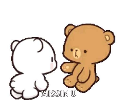 Teddy Bears Saying Missin U GIF