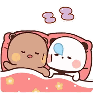 Teddy Bears Sleeping on Pink Bed