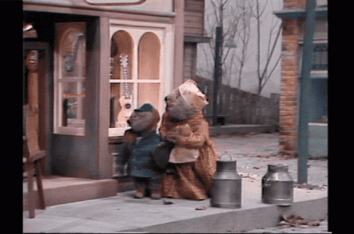 Teddy Bears Standing Outside Store
